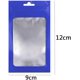 thumbnail image 2 of 100 bolsas resellables con cierre de cremallera, bolsas holográficas Mylar, bolsa de embalaje con ventana transparente para almacenamiento de alimentos (azul, 9 x 12 cm), 2 of 4