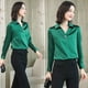 thumbnail image 4 of 2022 Seda auténtica 92% de alta calidad para mujer, blusas y camisas de manga larga con cuello en V, ropa de oficina para mujer, 4 of 5