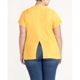thumbnail image 2 of Rachel Roy Womens Slit Back Pullover Blouse, Yellow, Plus Size, 1X, 2 of 5