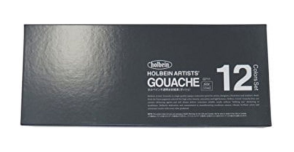 Holbein Artists' Gouache - Set of 12, Assorted Colors, 15 ml Tubes