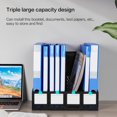 thumbnail image 4 of Deli Magazine File Book Holder, Sturdy Desktop Organizer, File Sorter Desktop File Folder Organizer Rack for Envelopes Mail Letter Paper Notebook, 4 Compartments, Plastics, Black, 4 of 10
