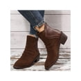 thumbnail image 6 of Frontwalk Women Ankle Boots Patchwork Dress Boot Zip Up Booties Office Fashion Winter Shoes Ladies Pointed Toe Bootie Dark Brown 6, 6 of 9