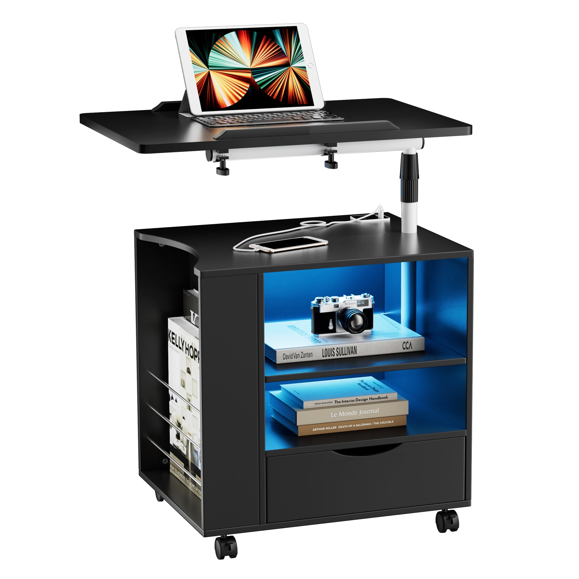 Homall Auto LED Nightstand with 2 USB Charging Ports, Removeable Nightstand has Adjustable