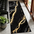 thumbnail image 5 of Bleum Cade 2x6 Runner Rugs for Hallways Kitchen Modern Abstract Washable Rug Soft Non Slip Black Gold Marble Indoor Carpet for Laundry Entryway Bedroom Bathroom, 5 of 12