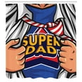 thumbnail image 3 of Ambesonne Father's Day Shower Curtain, Fun Super Dad T-shirt, 69"Wx75"L, Cobalt Blue Multicolor, 3 of 3