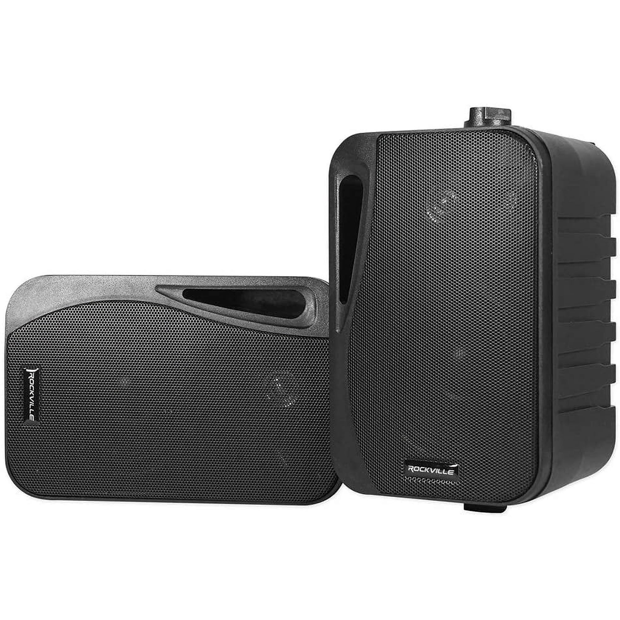 (2) Rockville HP4S-8 BK Black 4" Outdoor/Indoor 8-Ohm Wall Mount Home Speakers