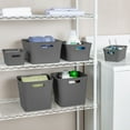 thumbnail image 5 of Mainstays Medium Gray Plastic Storage Bin, 13.8 in x 9.5 in x 5.8 in, 5 of 5