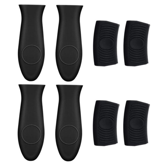 BUYISI 8Pcs Silicone Pan Handle And Pot Grips Heat Resistant Cover For Frying Skillet