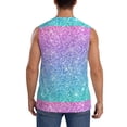 thumbnail image 4 of Uemuo Multicolor Glitter Pattern Men's Sleeveless T-Shirt,Muscle Athletic Tank Top, Moisture-wicking Quick-dry Breathable Classic Tee Top for Gym Run Outdoor Sports-, 4 of 8
