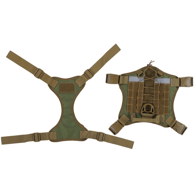 Arnés para exteriores Chaleco para perros de trabajo Accesorios para mascotas Tela de poliéster desmontable Verde militar (Vert Armée XL)