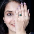 thumbnail image 6 of Rosec Jewels Solitaire Lab Grown Emerald Celtic Knot Ring with Diamond for Women - 6X8 mm, 18K White Gold, US 10.50, 6 of 8