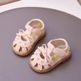 thumbnail image 5 of Mgmyaa Girls Vacation Crib Shoes with Bow Hook & Loop Peep Toe Adjustable Straps Flat Heel for Babies & Little Kids Ages 0-3.5, 5 of 8