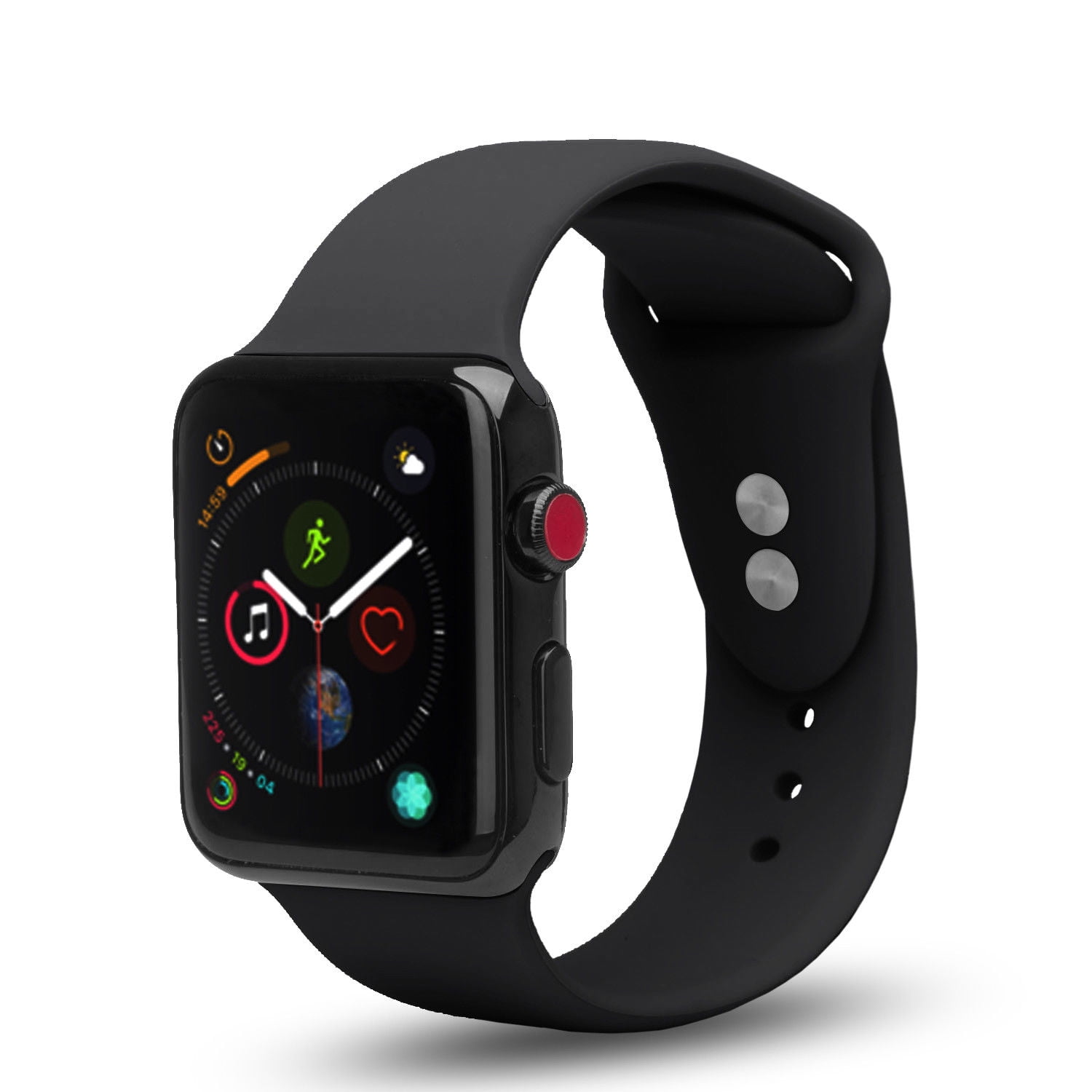 Otto Apple Watch Silicone Band Series 48/SE 4445mm Black Officeworks
