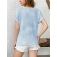 thumbnail image 4 of Blusa de Mujer con Botones y Corta en Azul XXL, 4 of 7