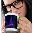 thumbnail image 2 of 3drose, Lets Have a Purple Christmas, 11oz Two-tone Green Mug, 2 of 6