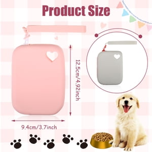 Maoww 2pack/lot Poche de traitement de chien imperméable à la déchirure pour les séances d'entraînement Paquet de traitement du chien silicone Paquet snack gel Silica Grey+Pink 1Set