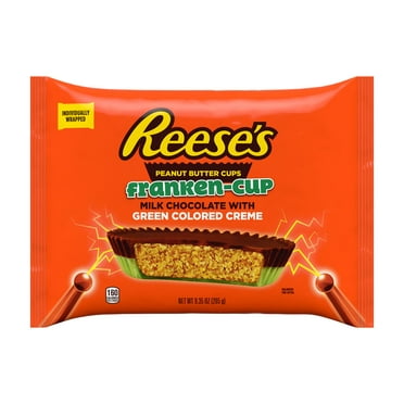Reese's, Halloween Milk Chocolate Peanut Butter Green Colored Creme Franken Snack Size Candy, 9.6 Oz. - Walmart.com