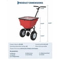 thumbnail image 2 of Memoryfield 80LB Broadcast Spreader 12FT Wide, 13" All-Terrain Wheels, Walk Behind Lawn Spreader for Lawn Fertilizer/Seed/Salt, Red, 2 of 9
