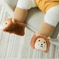 thumbnail image 4 of Generic Slippers Toddler Girl Autumn And Winter Children Toddler Boys And Girls Non Slip Flat Socks Plush Warm Solid Color Cute Pig Shape(6-9 Months,Brown), 4 of 8