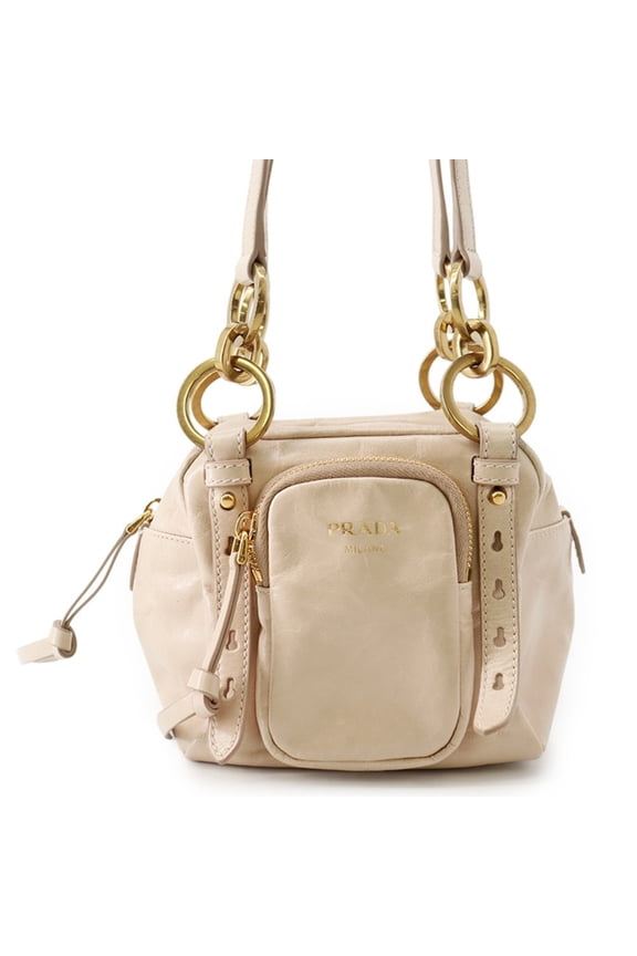 Pre-Owned Prada Shoulder Bag Soft Lux Leather PRADA Handbag
