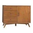 thumbnail image 3 of 40 Inch Mahogany Wood Sideboard Cabinet Console, 3 Drawers, Walnut Brown- Saltoro Sherpi, 3 of 3