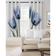 thumbnail image 2 of Blue Tulips Blackout Curtains 84 Inches Long for Bedroom, Country Retro Aesthetic Floral Flower Thermal Insulated Room Darkening Black Out Window Curtain Panels Grommet Drapes for Living Room, 2 of 8