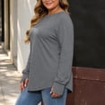 thumbnail image 3 of Perfectbot Women's Plus Size Long Sleeve T-Shirt Crewneck Raglan Loose Fit Thumbhole Soft Casual Tee L-4X, 3 of 4