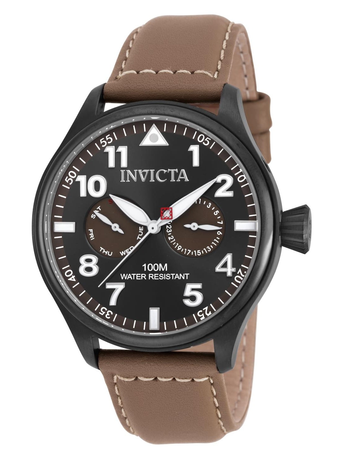 Invicta Invicta Men's IForce Brown Leather Band Steel Case Quartz