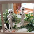 thumbnail image 2 of Alien Statues 'Peace & Quiet' 10 INCH H Standing Extraterrestrial Figurine Set -  Antique White, 2 of 4
