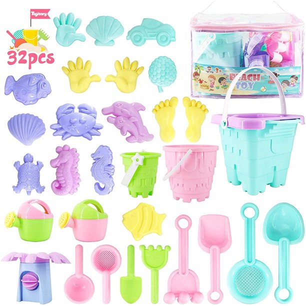 Gold Toy Beach Kids Sand Toy Set,Beach Bucket, Water Wheel, Watering