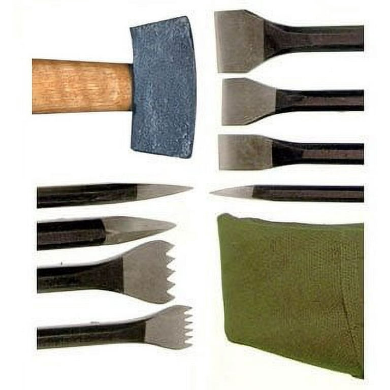 National Artcraft 9-Piece Stone Carving Set with Roll-Up Storage Pouch 