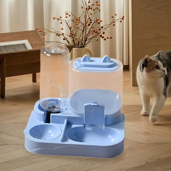 Dual Bowl Automatic Pet Feeder Water Dispenser, Self-Filling Pet Food & Water Station For Cats Dogs, 1-Pack Pet Feeding Station