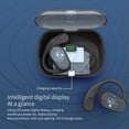 thumbnail image 4 of Auriculares inalámbricos Bluetooth, conducción ósea, estuche de carga semitransparente, gancho para la oreja giratorio, deportes de carrera, negro, 4 of 9