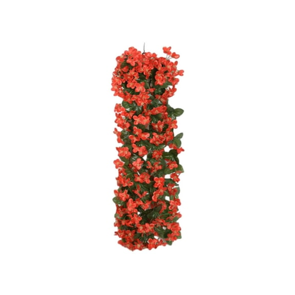 Tunhigl 2.25 Ft Artificial Silk Rose Garland Hanging - Realistic Violets & Faux Floral Vine - Fake Flower Garland for Wedding, Party, Home Decor - Lifelike Silk Flowers Red