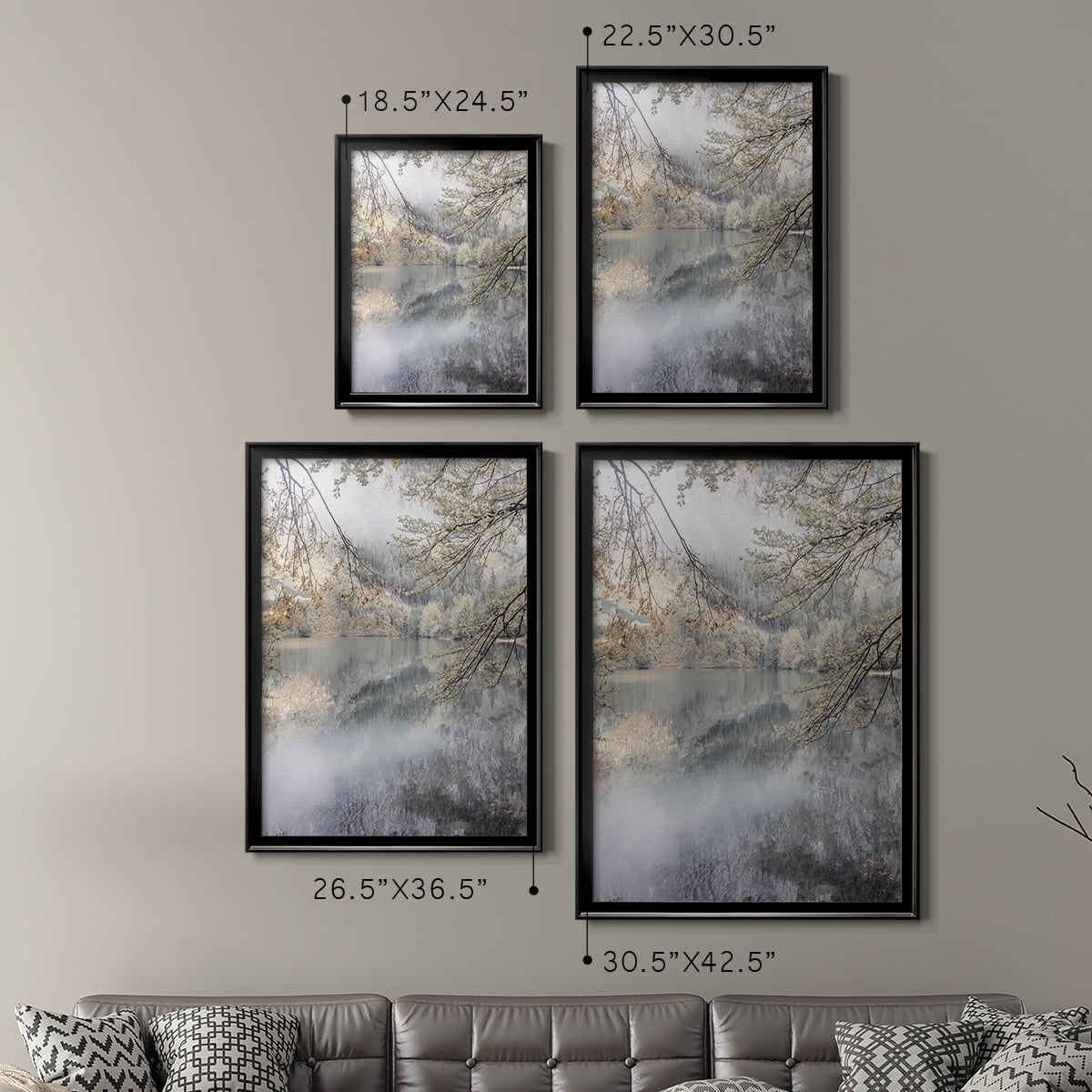 Misty Lake Premium Framed Print - Ready to Hang