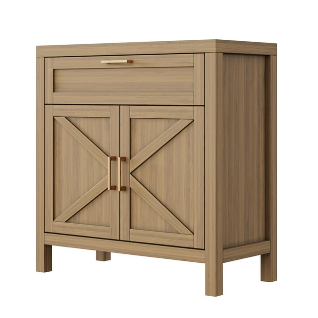 QinaQin Buffet Moderne de 34,3 Po avec Rangement, Étagères Réglables à Double Porte, Convient aux Entrées, aux Salons, aux Consoles de Cuisine et aux Bars à Café