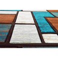 thumbnail image 2 of Premium 3D Hand Carved Thick Modern Contemporary Abstract Rug Design 3995 Turquoise Brown 5'3''x7'6'', 2 of 10