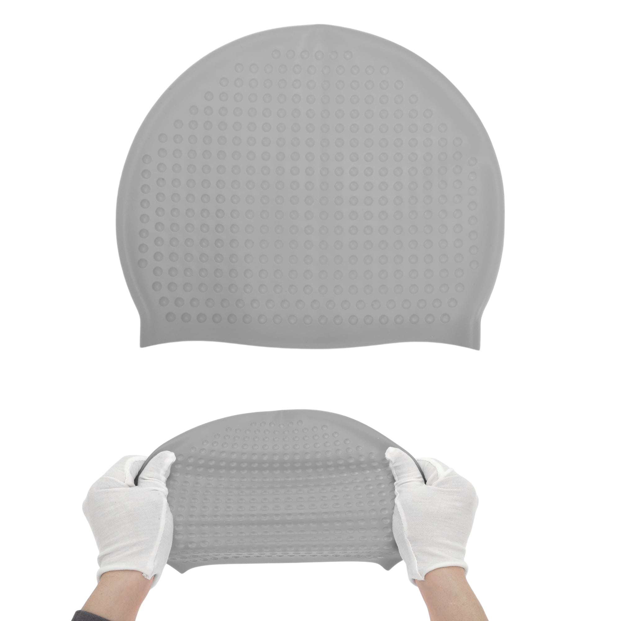 Unique Bargains Waterproof Bubbles Texture Swimming Cap Gray