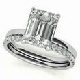 thumbnail image 4 of Auory Emerald Cut Moissanite Stackable Solitaire Ring Set in White Gold Plated for Women, 4 of 10