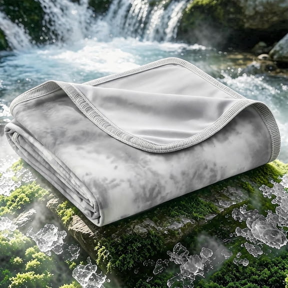 EMME Cooling Blankets Throws Thiner Lightweight Summer Blanket for Bed Couch,Cold Blanket for Hot Sleepers(King,Gray)