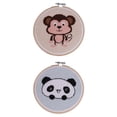 thumbnail image 1 of Juego de 2 kits de bordado de punzón con patrón de animales de dibujos animados para manualidades con aro de 15 cm Baoblaze Kits de inicio de bordado de punzón, 1 of 8