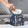 thumbnail image 6 of Lsque Marine Nautical Printed Tissue Box Cover Holder, Facial Paper Organizer Dispenser,Square with Bottom Belt, PVC Leather Decorative Organizer, 6 of 8