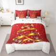 thumbnail image 2 of Homewish Red Christmas Tree Twin Bedding Sets 7-Piece, Winter Snowflake Bedding Comforter Set, Glitter Xmas Stars Print Reversible Sheet Sets, Ultra Soft Bedroom Decor, 2 of 7