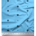 thumbnail image 2 of Soimoi Blue Poly Georgette Fabric Butidar Jamdani Print Sewing Fabric Yard 42 Inch Wide, 2 of 2