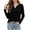 Black, variant on Patchwork Knit Long Sleeve Crew Neck Tunic Top for Everyday Casual Fall Seasonal Comfort, Blue, L