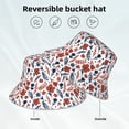 thumbnail image 2 of Honeii Red Blue Leaves for Unisex Bucket Hat Waterproof Rain Hat Reversible Shiny Rave Bucket Hat for Concert Festival Boonie Cap, 2 of 6