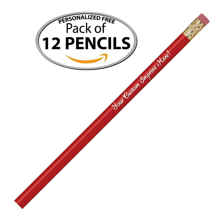 Personalized Round Golf Pencils With Eraser - 1 Color Imprint