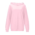 thumbnail image 5 of NinXxx Women's Casual Loose Solid Long Sleeve Hoodie Pullover Sweatshirt Pink S, 5 of 6