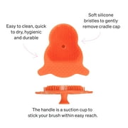 LoveNoobs Baby Cradle Cap Brush, Silicone Baby Scalp Brush, Skin Scrubber, Bath Brush, Pink and Red, 2 Pieces