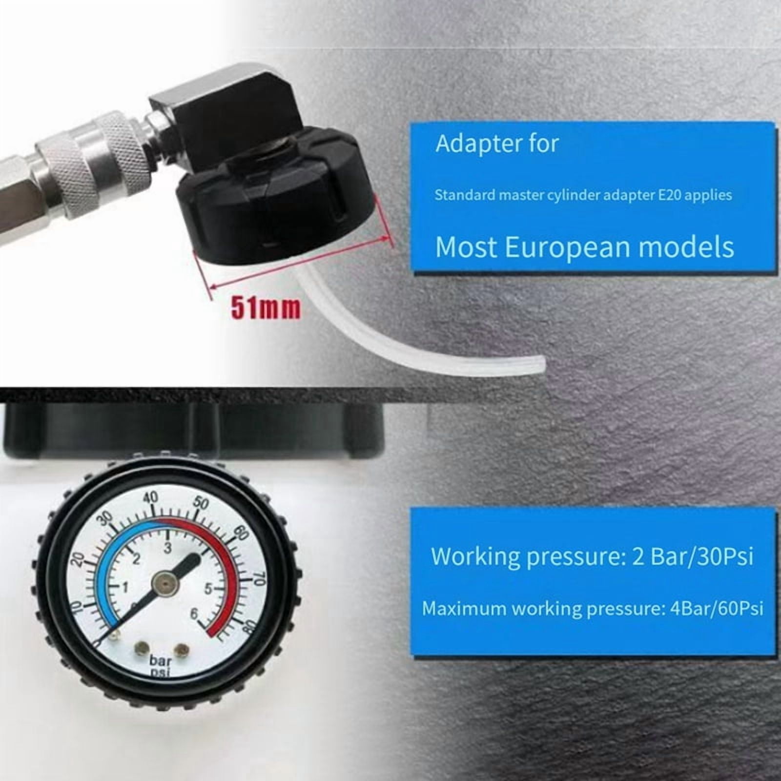 3L Car Brake Fluid Bottle Pressure Bleeding Changer Vacuum Pump Manual Car Brake Bleeder Kit with 1L Oil Bottle Fluid